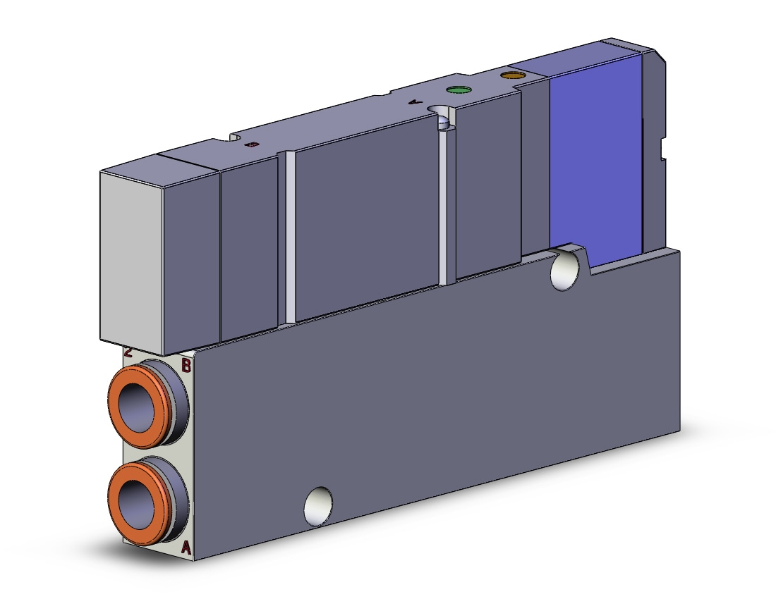 SMC SV2300-5FU-T-C8 valve, tie-rod type w/mfld blk, SV2000 SOLENOID VALVE, 5-PORT