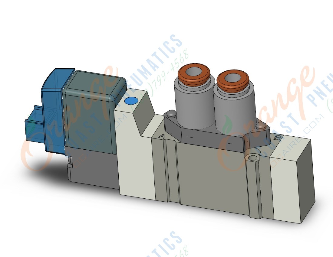 SMC SY3120-5LOU-C4 valve, sgl sol, body pt (dc), SY3000 SOL/