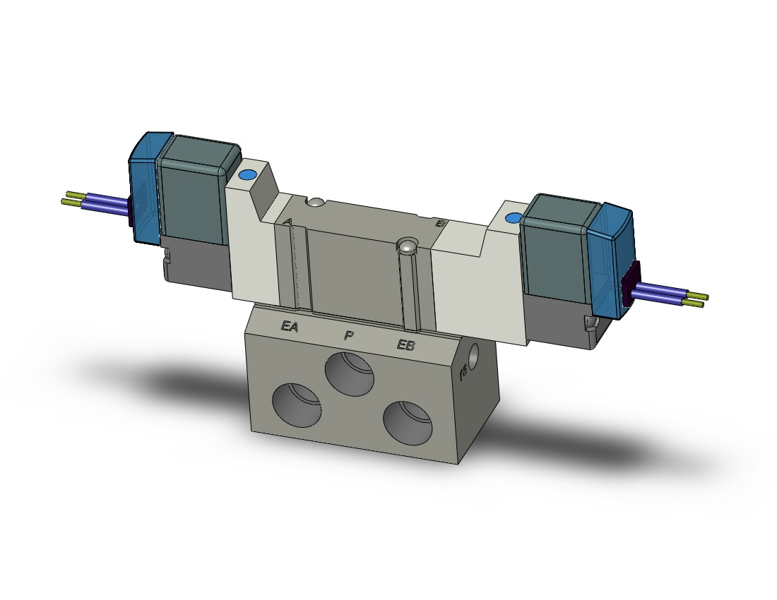 SMC SY3440-5HS-01 valve, dbl sol, base mt (dc), SY3000 SOL/VALVE, RUBBER SEAL