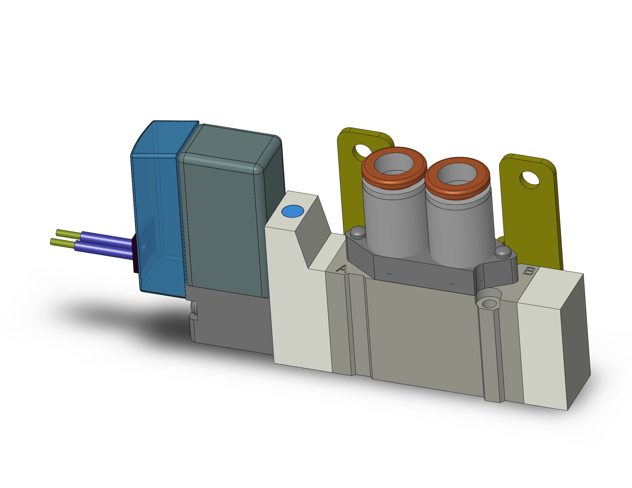 SMC SY3120-3G-C6-F2 valve, sgl sol, body pt (ac), SY3000 SOL/VALVE, RUBBER SEAL***