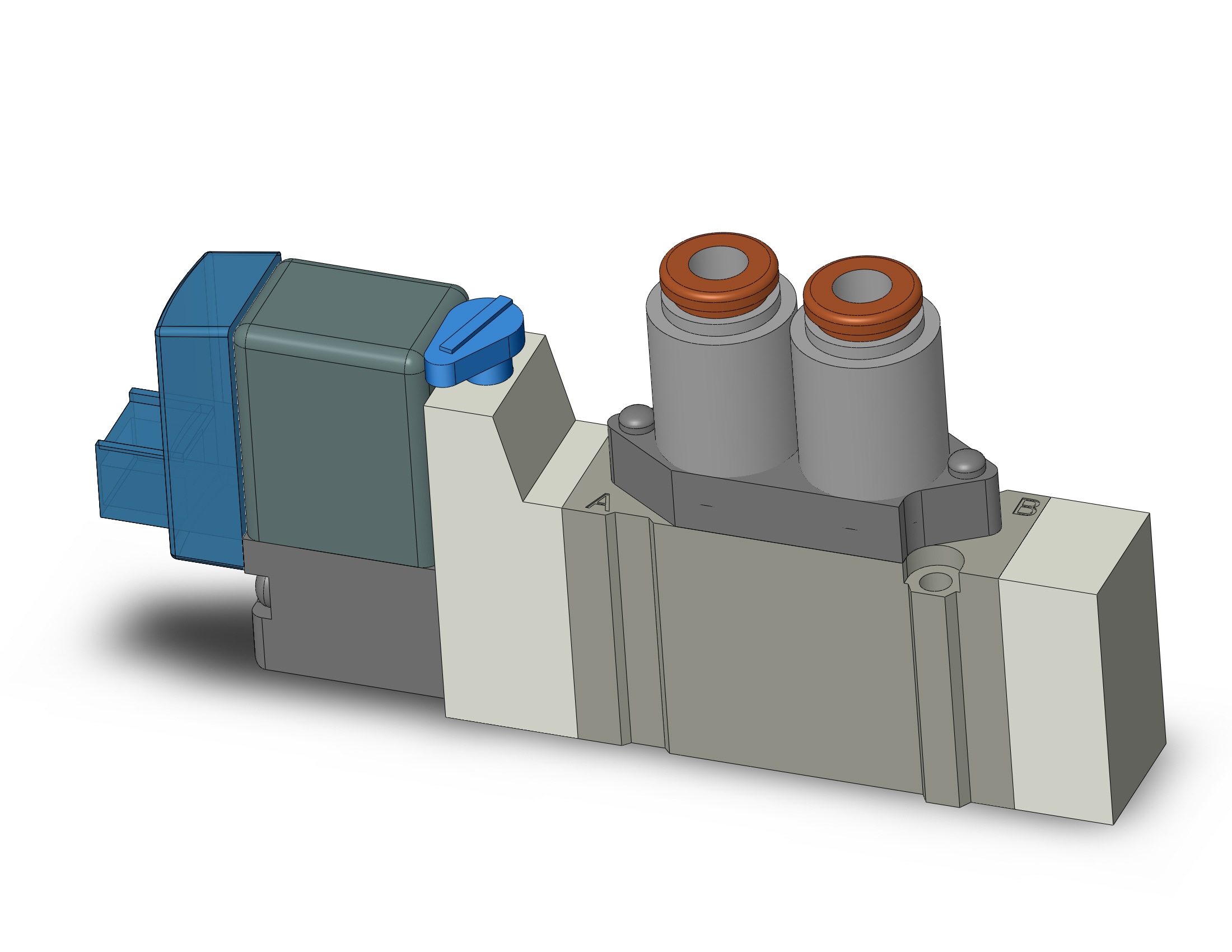 SMC SY3120-5LOUE-C4 valve, sgl sol, body pt (dc), SY3000 SOL/VALVE, RUBBER SEAL***