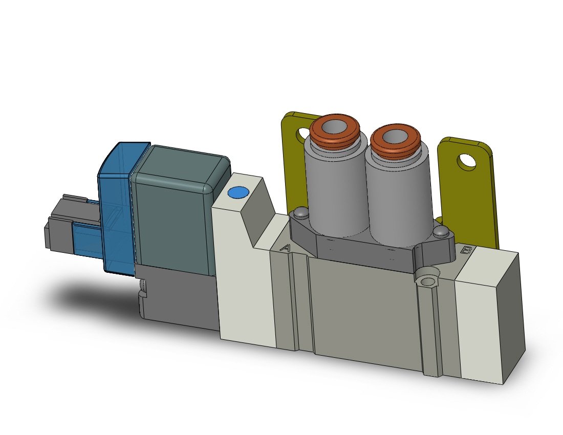 SMC SY3120-SLN-N3-F2 valve, sgl sol, body pt (dc), SY3000 SOL/VALVE, RUBBER SEAL