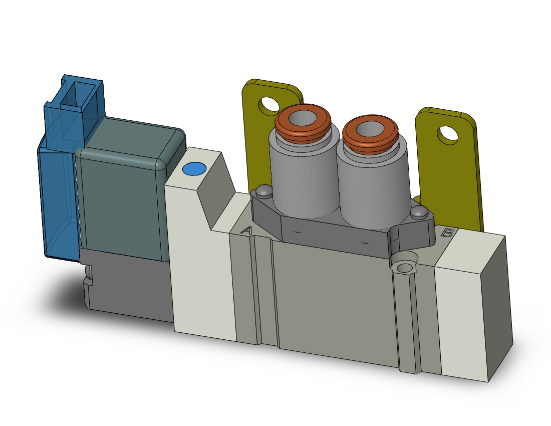 SMC SY3120T-6MOZ-C4-F2 valve, sgl sol, body pt, SY3000 SOL/VALVE, RUBBER SEAL***