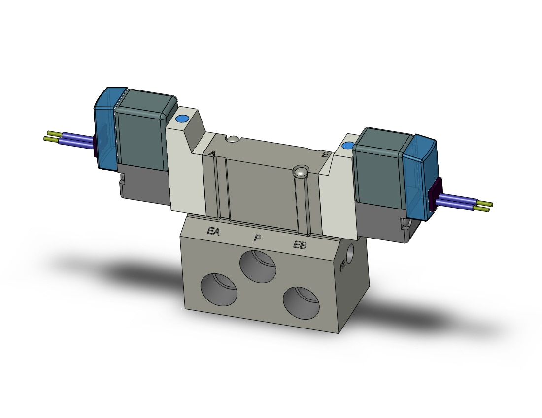 SMC SY3240-SHS-01 valve, dbl sol, base mt (dc), SY3000 SOL/VALVE, RUBBER SEAL