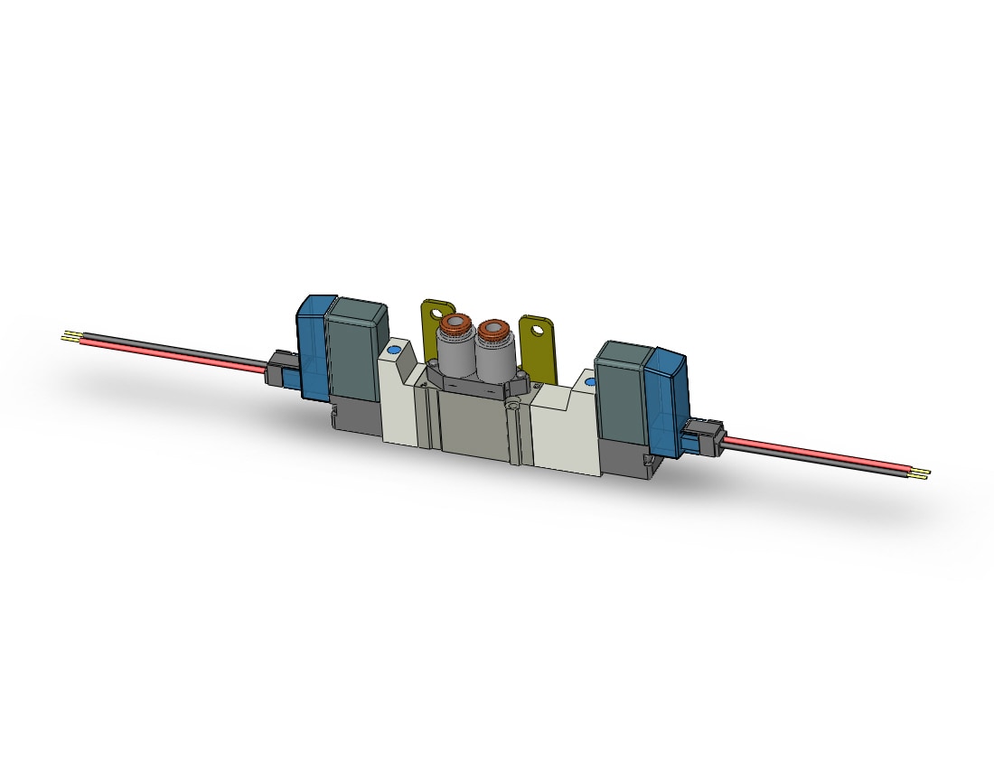 SMC SY3520-3LZ-C4-F2 valve, dbl sol, body pt (ac), SY3000 SOL/VALVE, RUBBER SEAL