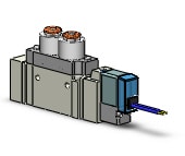 SMC SY5120-5HS-C4 valve, sgl sol, body pt (dc), SY5000 SOL/VALVE, RUBBER SEAL