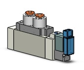 SMC SY5160-5MOZD-C4 valve, sgl sol, cassette (dc), SY5000 SOL/VALVE, RUBBER SEAL