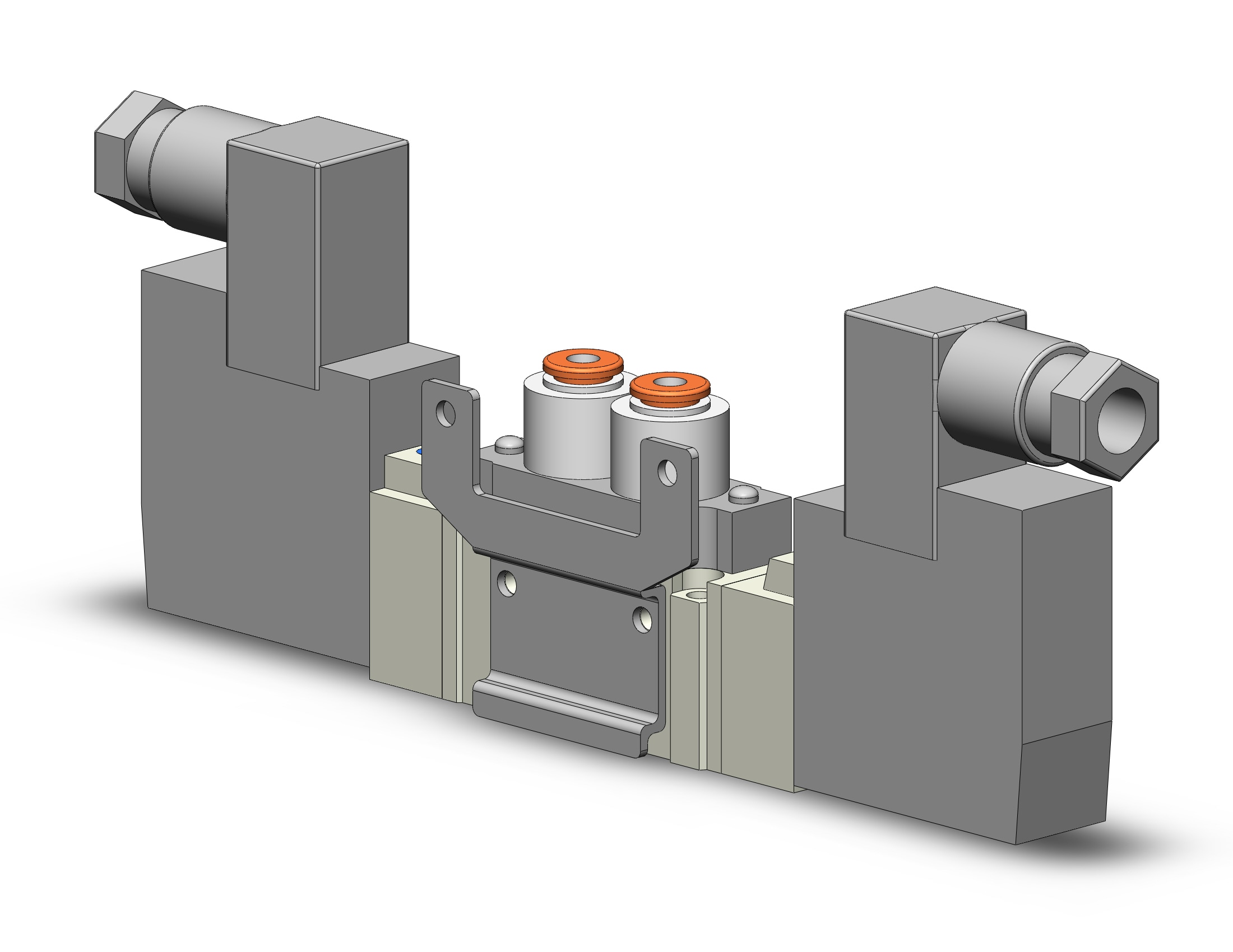 SMC SY5220-5DS-C4-F2 valve, dbl sol, body pt, din, SY5000 SOL/VALVE, RUBBER SEAL