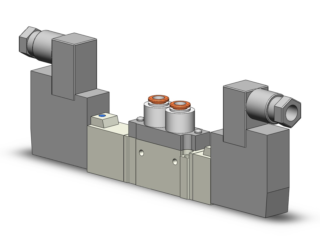 SMC SY5320-3DZ-C6 valve, dbl sol, body pt, din, SY5000 SOL/V