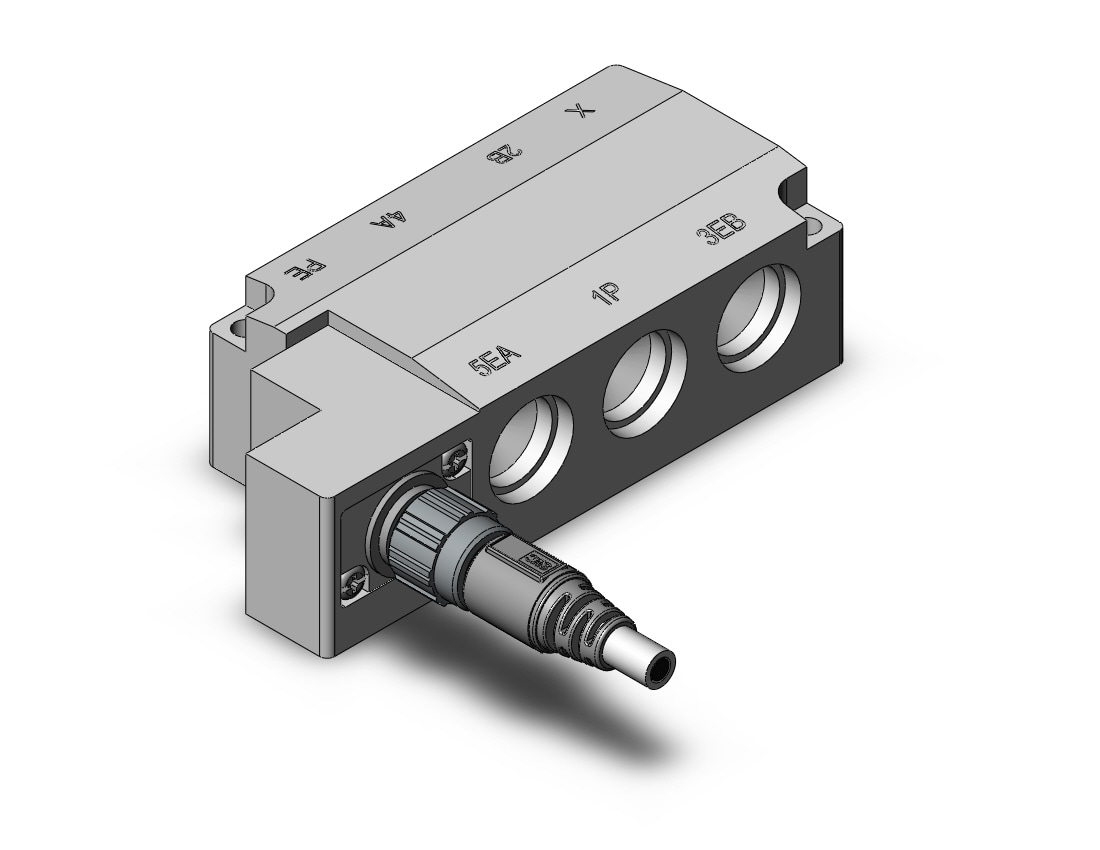 SMC SY70M-27-1-W1-V03N subplate, 4/5 PORT SOLENOID VALVE