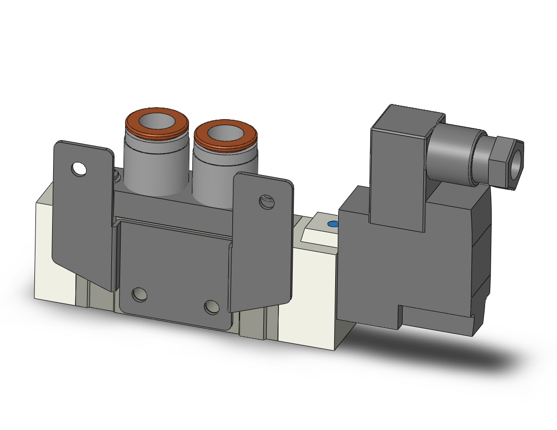 SMC SY7120-5DZ-N11N-F2 valve, sgl sol, body pt, din, SY7000 SOL/VALVE, RUBBER SEAL