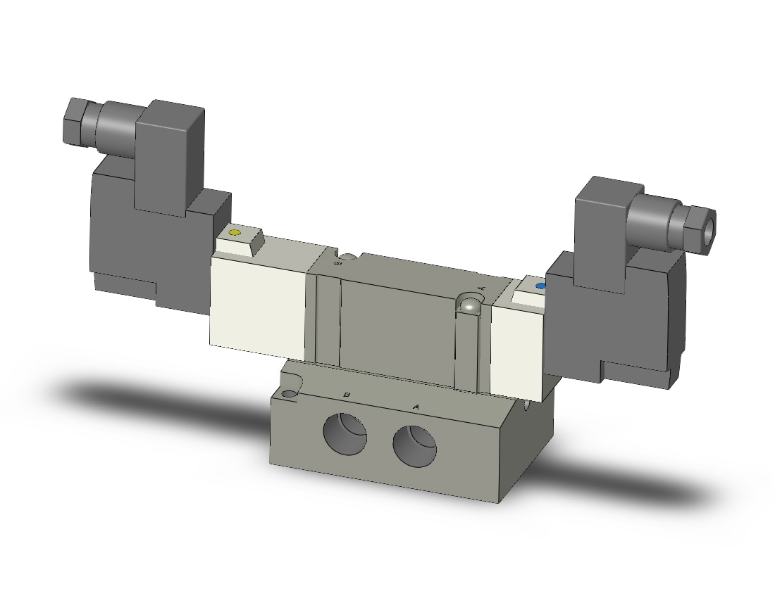 SMC SY7340R-5DZ-02T valve, dbl sol, base mt, din, SY7000 SOL/VALVE, RUBBER SEAL