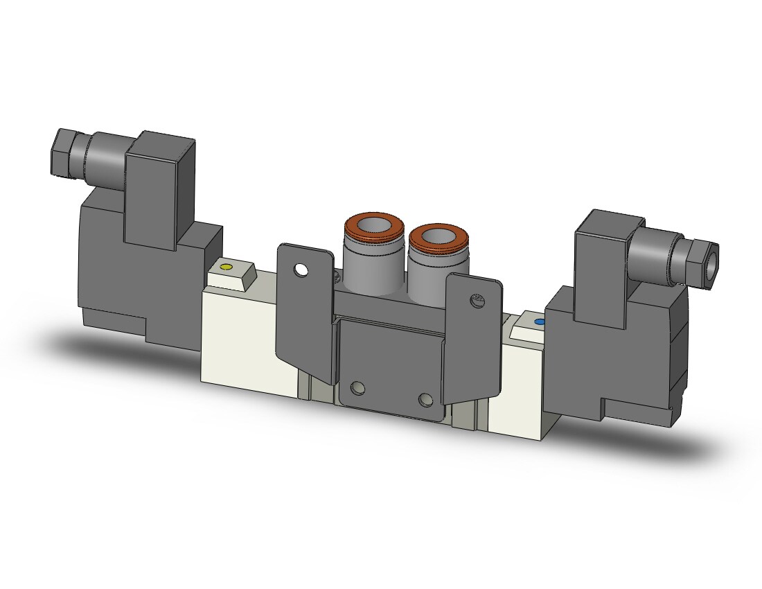 SMC SY7420-3D-N11T-F2 valve, dbl sol, body pt, din, SY7000 SOL/VALVE, RUBBER SEAL