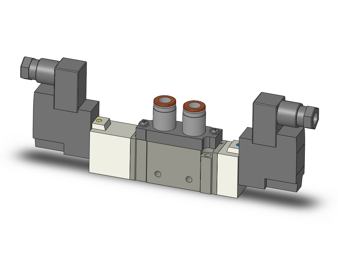 SMC SY7420-5Y-C8F valve, dbl sol, body pt, din, SY7000 SOL/VALVE, RUBBER SEAL