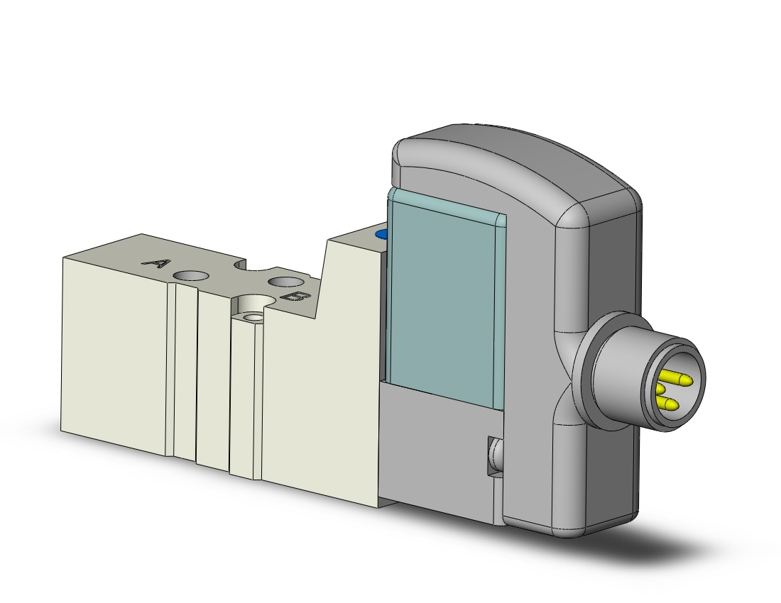 SMC SYJ3120-5WOU-M3 valve, sgl sol, body pt, SYJ3000 SOL VALVE 4/5 PORT