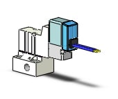 SMC SYJ314-5GS-M5 valve, sol, base mt (dc), SYJ300 SOLENOID VALVE 3-PORT***