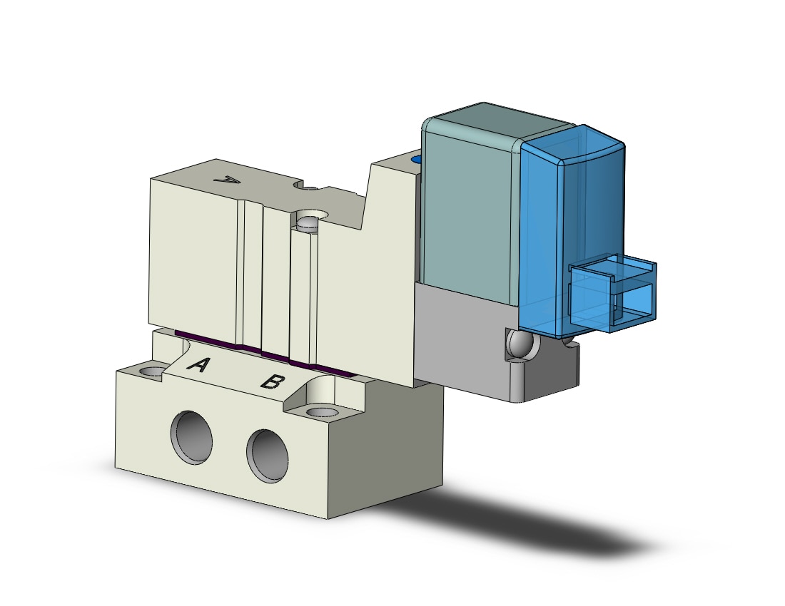 SMC SYJ3140-5LOS-M5 valve, sgl sol, base mt (dc), SYJ3000 SOL VALVE 4/5 PORT