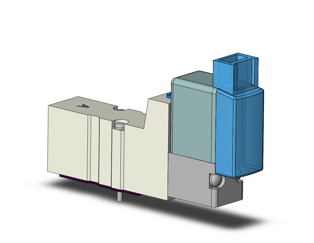 SMC SYJ3140-5MOD valve, sgl sol, base mt (dc), SYJ3000 SOL VALVE 4/5 PORT