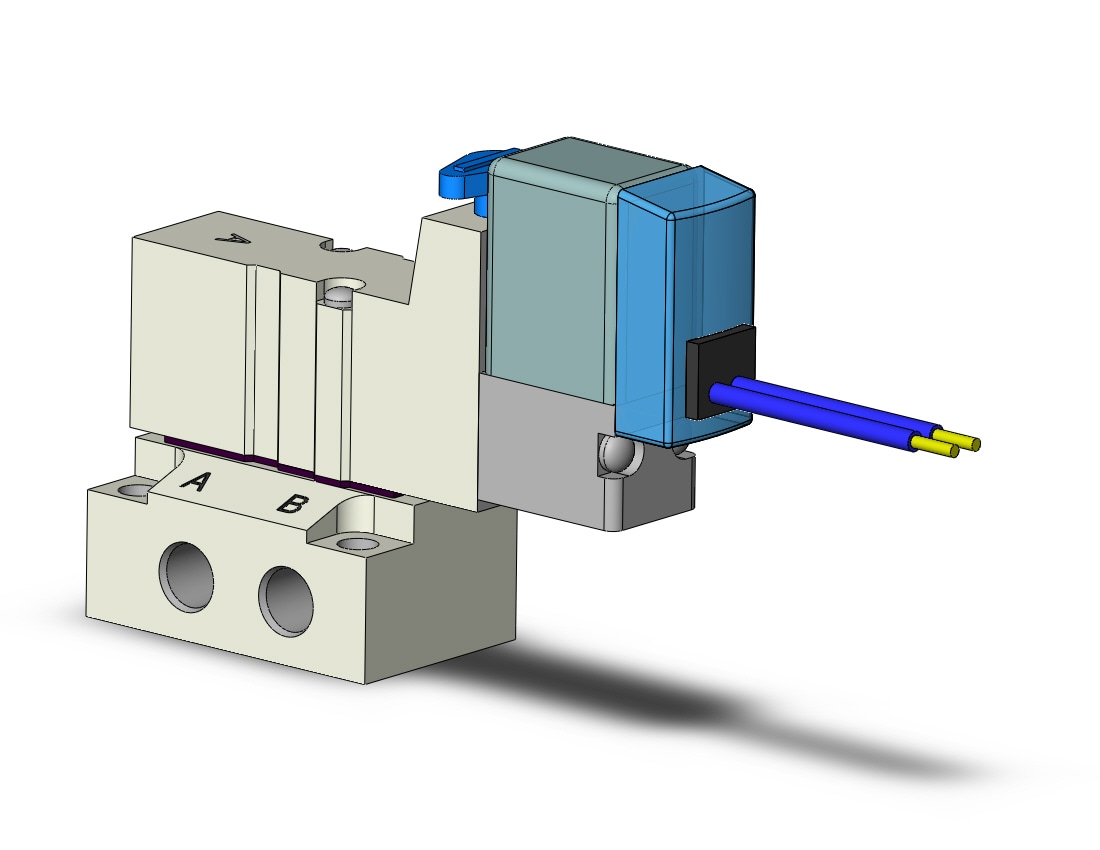 SMC SYJ3140-6HUE-M5 valve, sgl sol, base mt, SYJ3000 SOL VALVE 4/5 PORT