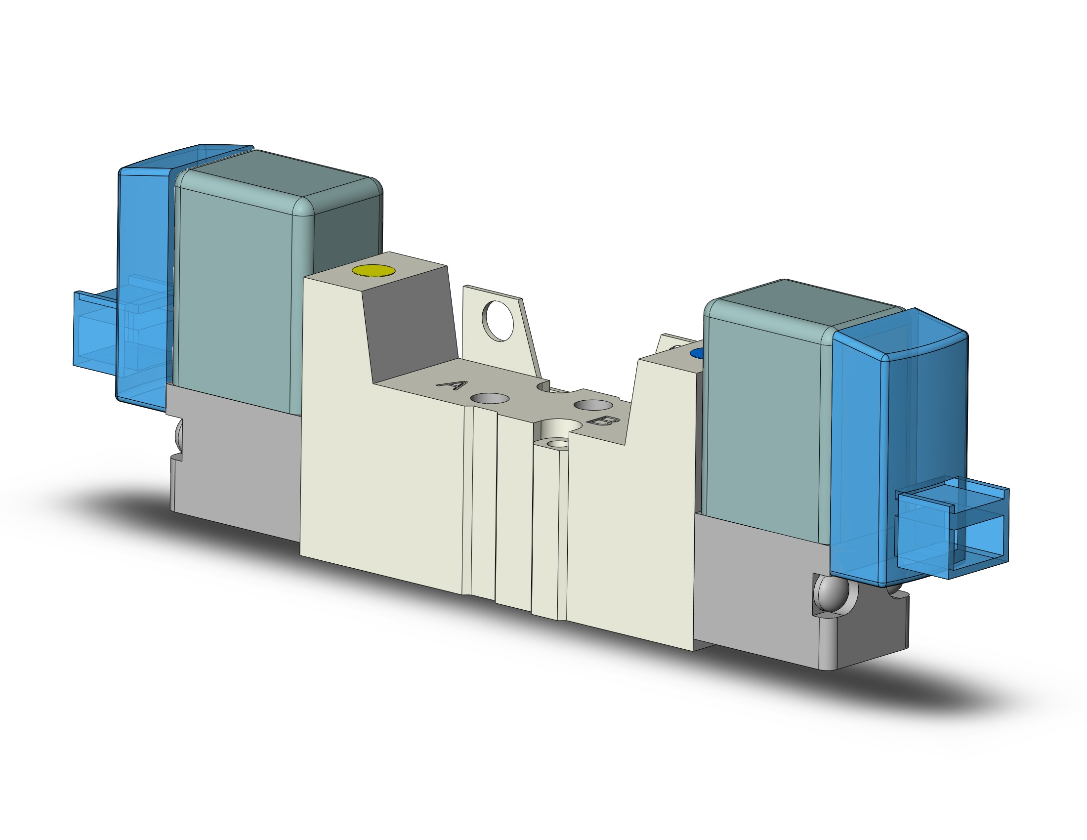 SMC SYJ3220-5LOU-M3-F valve, dbl sol, body pt (dc), SYJ3000 SOL VALVE 4/5 PORT