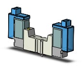 SMC SYJ3233-3MOZ valve, dbl sol, base mt (ac), SYJ3000 SOL VALVE 4/5 PORT