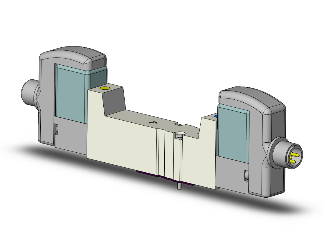 SMC SYJ3340-5WOZ valve, dbl sol, base mt, SYJ3000 SOL VALVE 4/5 PORT