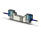 SMC SYJ3340-6G valve, dbl sol, base mt (dc), SYJ3000 SOL VALVE 4/5 PORT***