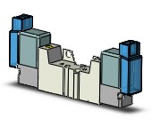 SMC SYJ3420-5MOZ-M3-F valve, dbl sol, body pt (dc), SYJ3000 SOL VALVE 4/5 PORT