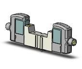 SMC SYJ3430-5WO valve, dbl sol, base mt, SYJ3000 SOL VALVE 4/5 PORT