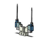 SMC SYJ3440-5M-M5 valve, dbl sol, base mt (dc), SYJ3000 SOL VALVE 4/5 PORT***