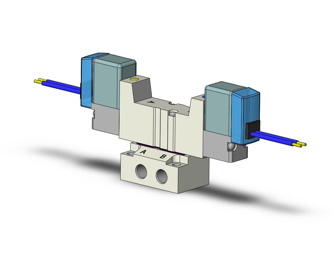 SMC SYJ3440-6G-M5 valve, dbl sol, base mt (dc), SYJ3000 SOL VALVE 4/5 PORT