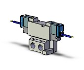 SMC SYJ5240-6GS-01T valve, dbl sol, base mt (dc), SYJ5000 SOLENOID VALVE 5/PORT