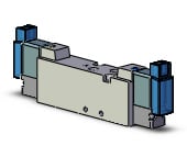 SMC SYJ5320-5MOS-M5 valve, dbl sol, body pt (dc), SYJ5000 SOLENOID VALVE 5/PORT