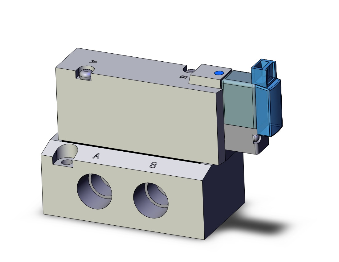 SMC SYJ7143-5MO-02N valve, sgl sol, base mt (dc), SYJ7000 SOLENOID VALVE 5/PORT