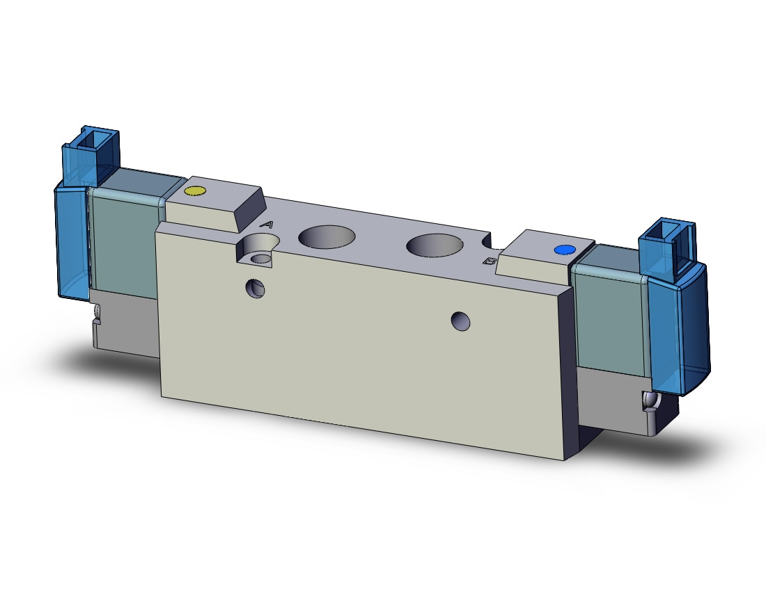 SMC SYJ7223-5MOU-01F valve, dbl sol, body pt (dc), SYJ7000 SOLENOID VALVE 5/PORT