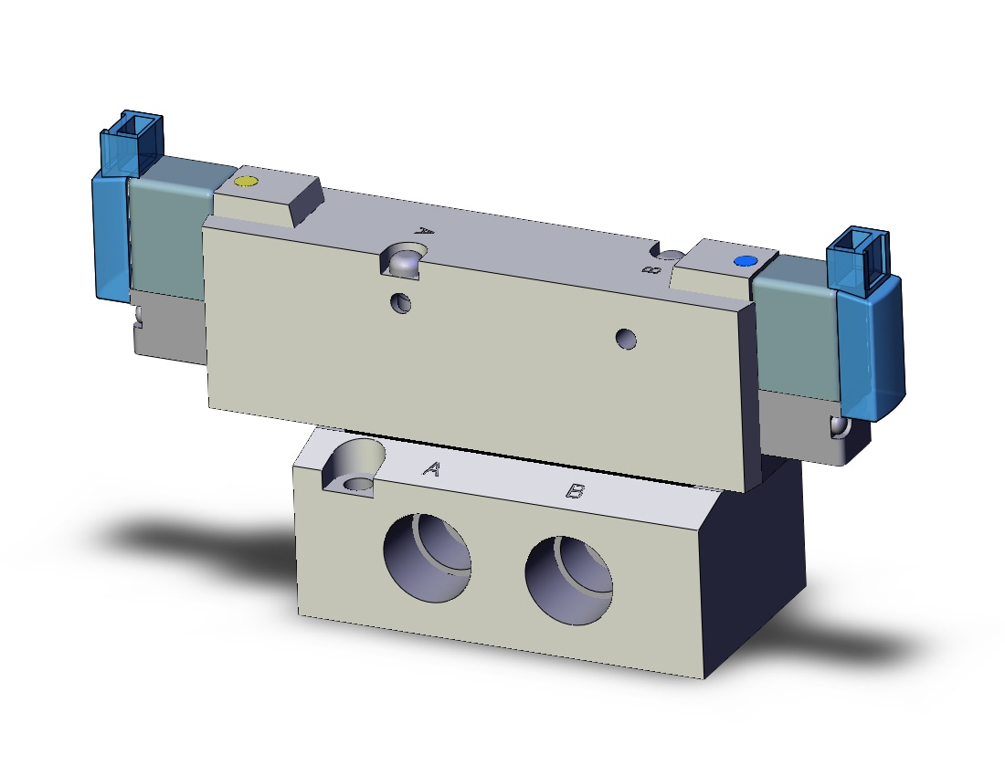 SMC SYJ7340-5MOZ-02N valve, dbl sol, base mt (dc), SYJ7000 SOLENOID VALVE 5/PORT