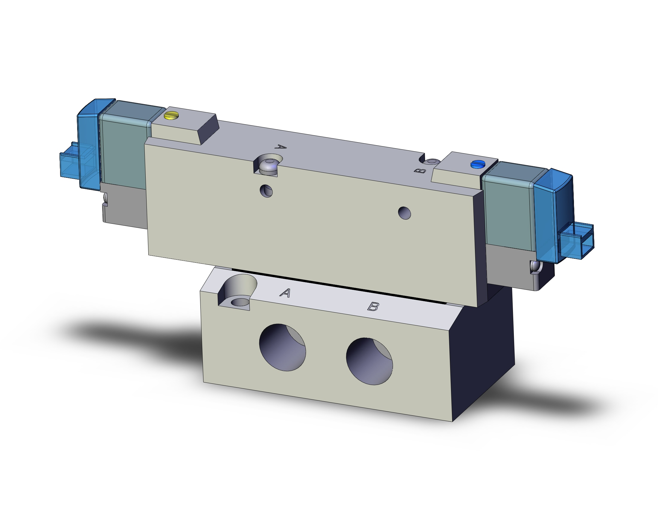 SMC SYJ7343-5LOUD-02F-Q valve, dbl sol, base mt, SYJ7000 SOLENOID VALVE 5/PORT