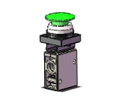 SMC VM220U-F02-30GA mech valve w/actuator, VM (VFM/VZM) MECHANICAL VALVE