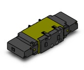 SMC VSS8-6-FJG-D-1Z-X1 valve, size 1, iso plug-in/dbl, VSS/R8-6 SOL VALVE 4/5 PORT