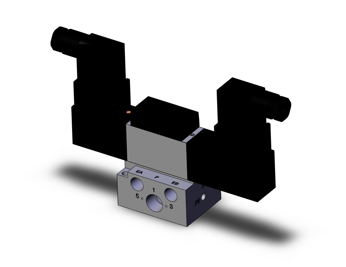 SMC VFR2210-1DZ-02 valve dbl non plugin base mt, VFR2000 SOL VALVE 4/5 PORT