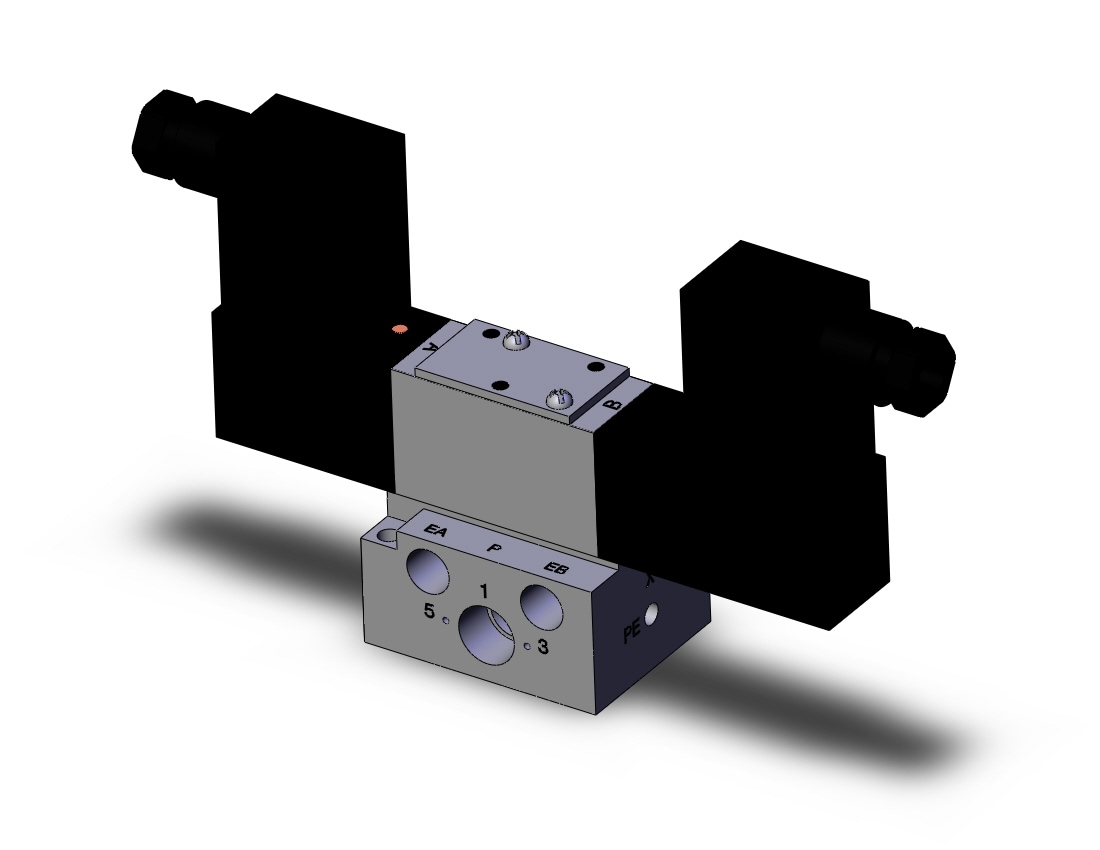 SMC VFR2210-5TZ-02T valve dbl non plugin base mt, VFR2000 SOL VALVE 4/5 PORT