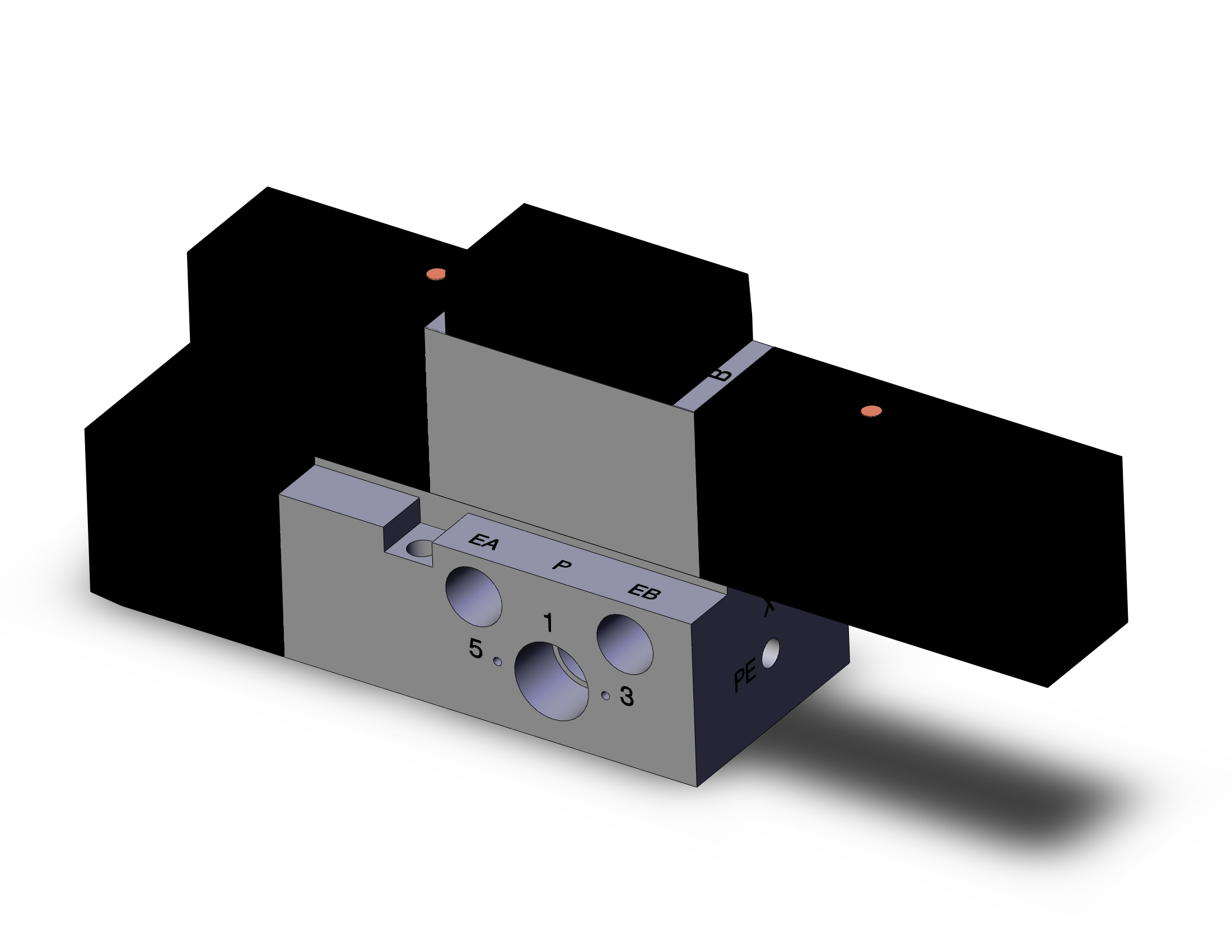 SMC VFR2400-5FZ-02T valve dbl plug-in base mount, VFR2000 SOL VALVE 4/5 PORT