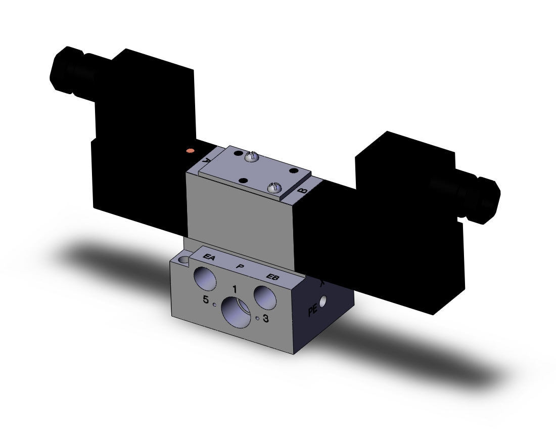 SMC VFR2410-5T-02 valve dbl non plugin base mt, VFR2000 SOL VALVE 4/5 PORT