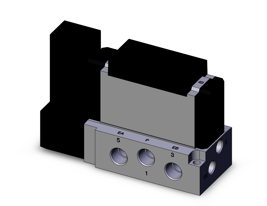 SMC VFR3100-1F-02 valve sgl plug-in base mount, VFR3000 SOL VALVE 4/5 PORT