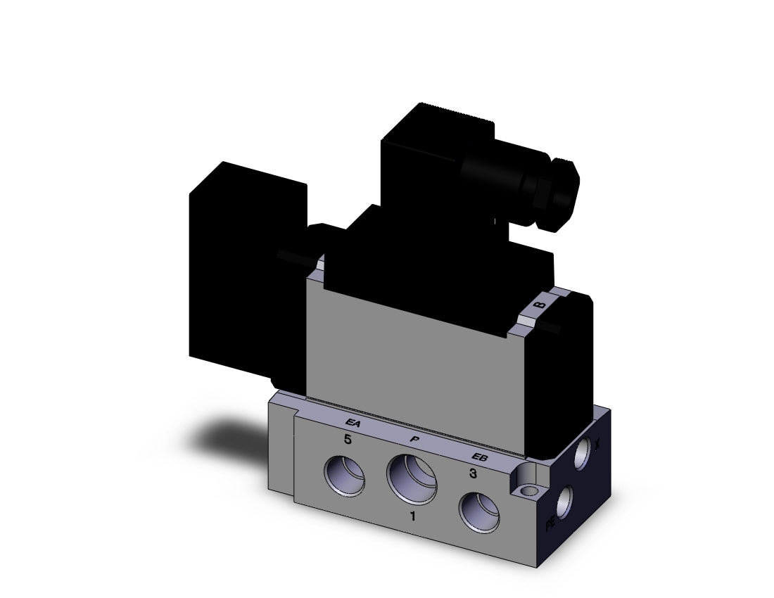 SMC VFR3110-3DZ-03T valve sgl non plugin base mt, VFR3000 SOL VALVE 4/5 PORT