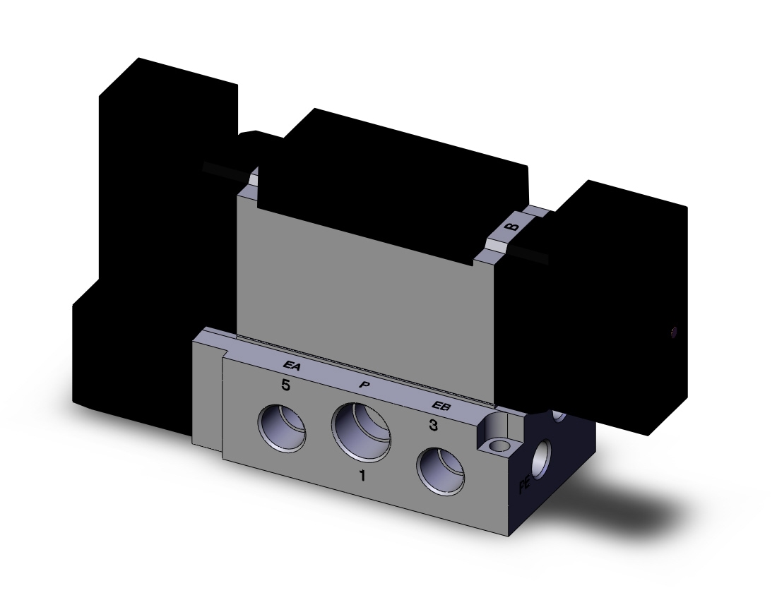 SMC VFR3200-5F-03T vfr3000 base mt 3/8, VFR3000 SOL VALVE 4/5 PORT