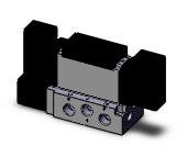 SMC VFR3200R-5FZ-02 valve dbl plug-in base mount, VFR3000 SOL VALVE 4/5 PORT