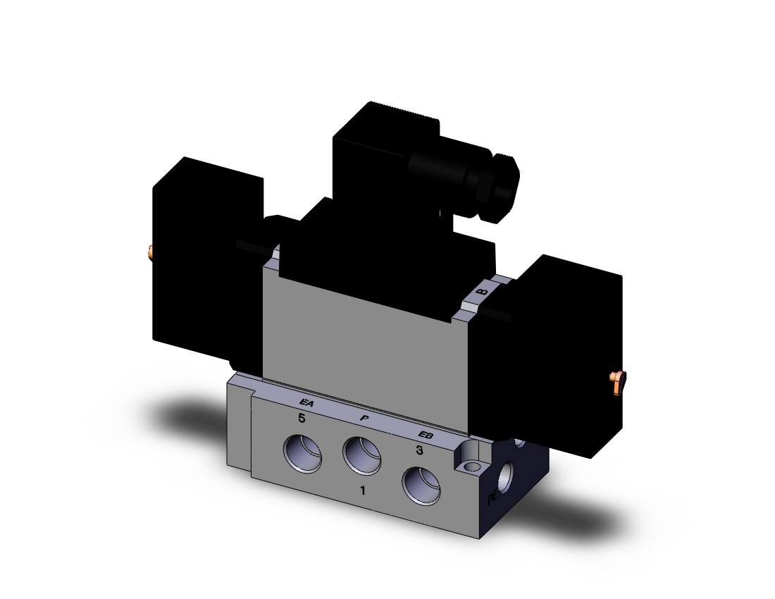 SMC VFR3210-2DZC-02 valve dbl non plugin base mt, VFR3000 SOL VALVE 4/5 PORT