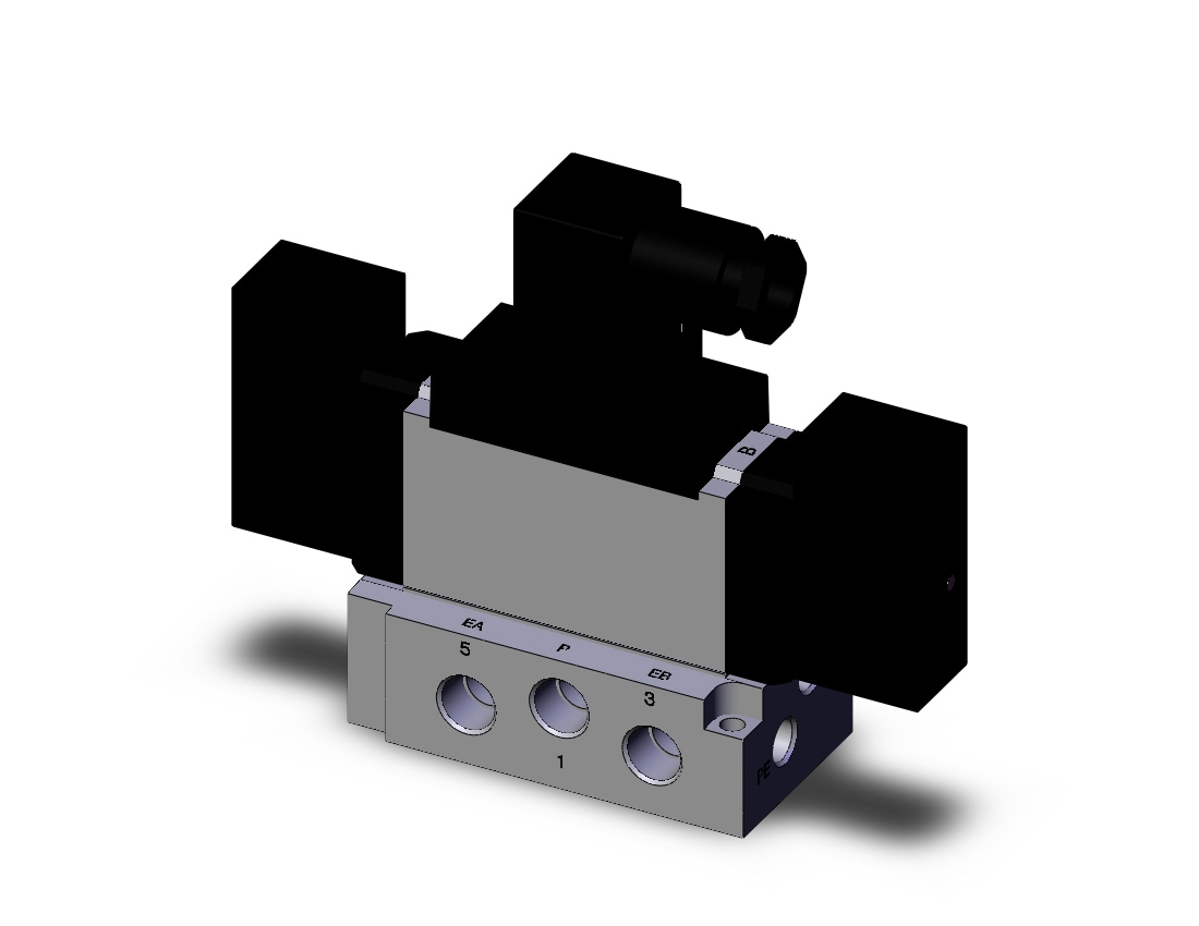 SMC VFR3210-3DZ-02T valve dbl non plugin base mt, VFR3000 SOL VALVE 4/5 PORT