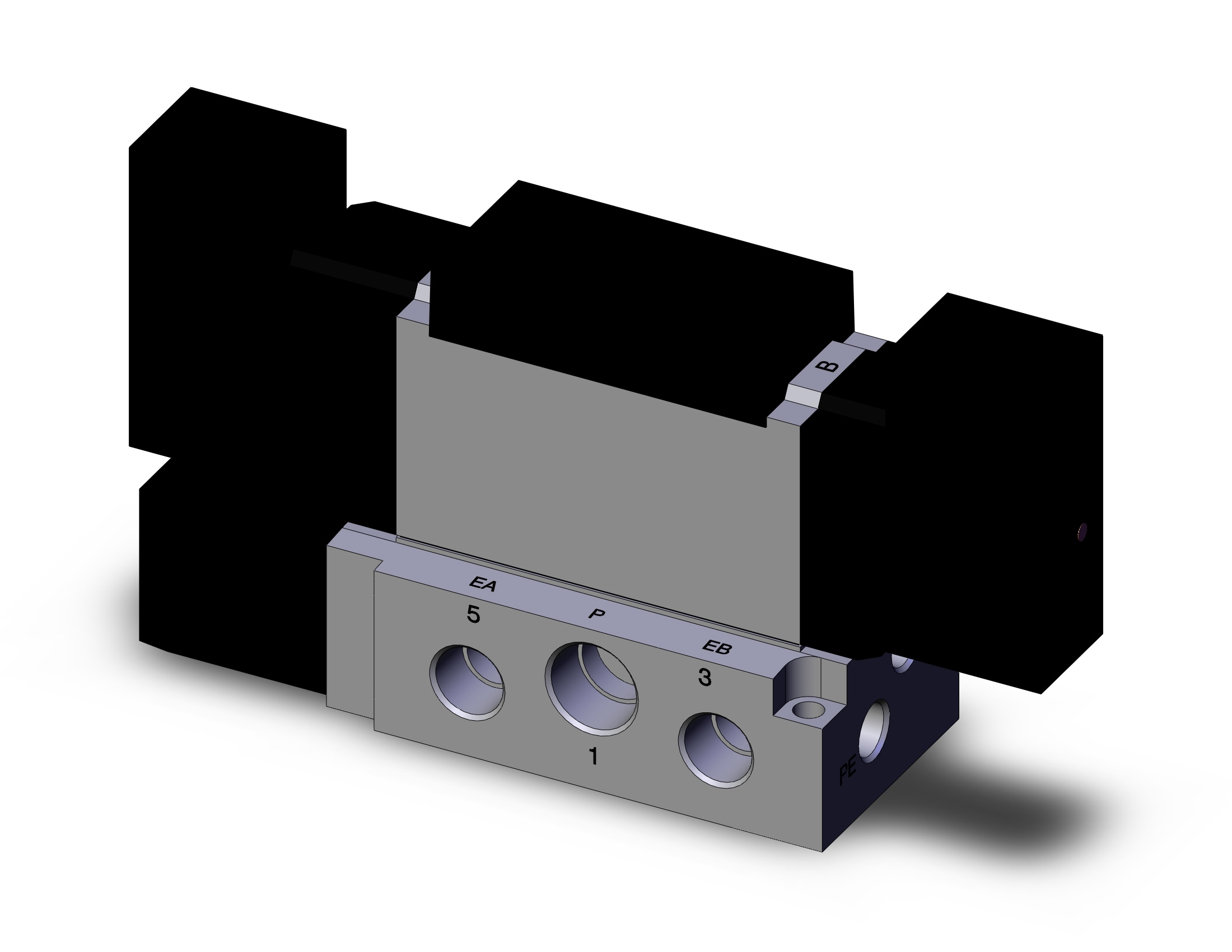 SMC VFR3300-3FZ-03T valve dbl plug-in base mount, VFR3000 SOL VALVE 4/5 PORT